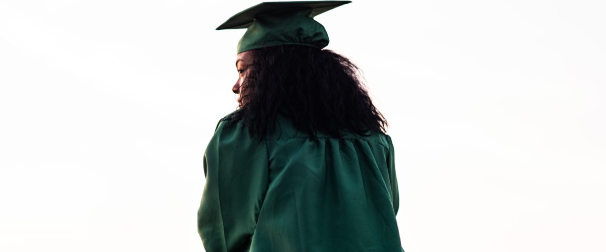 woman wearing a graduation gown